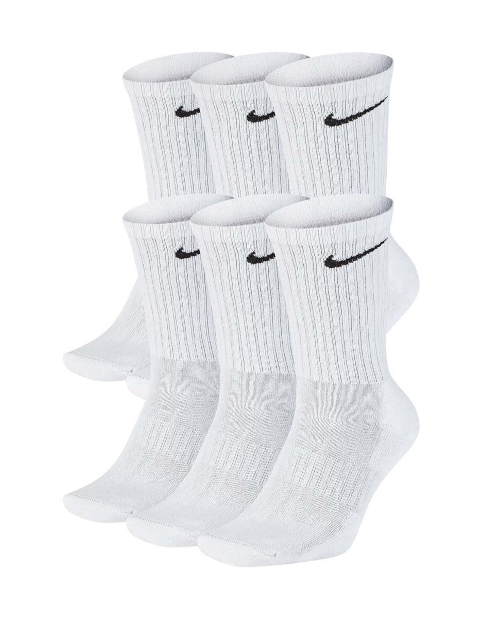 NIKE Everyday Cushioned Training Crew Socks 6 Pack - White / Black