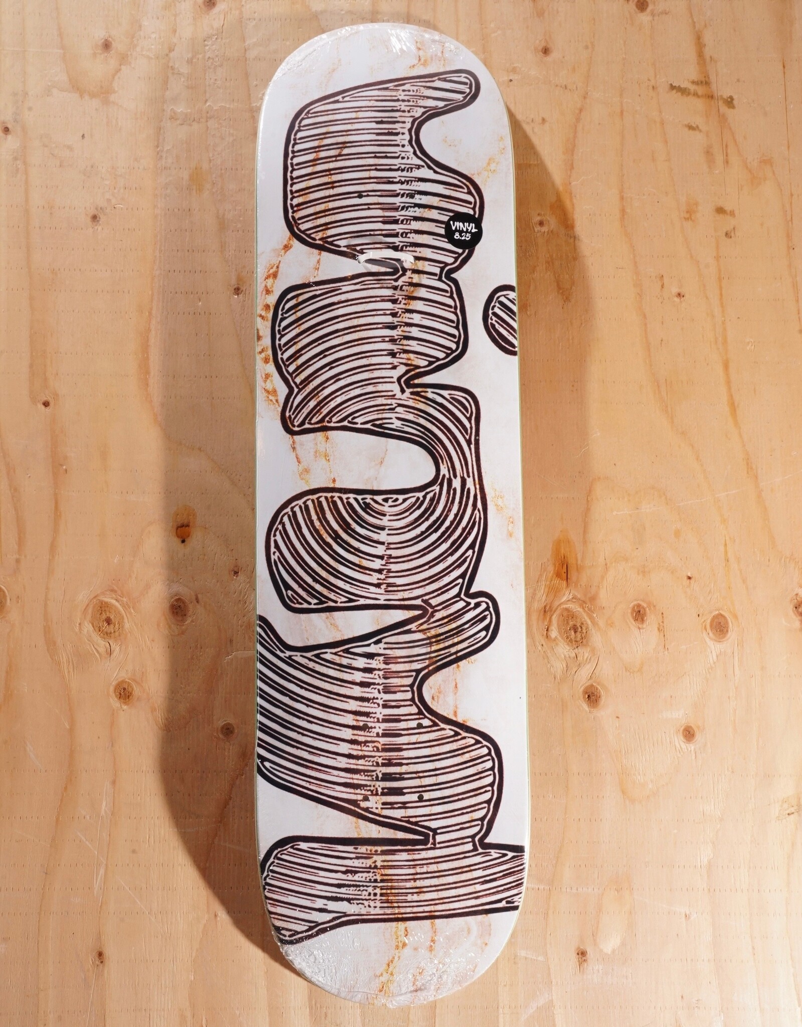 VINYL SKATEBOARDS Spiral White Marble Deck - 8.25