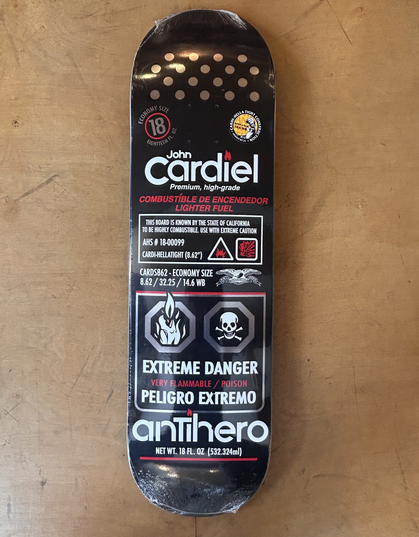 ANTI HERO John Cardiel Fueled Up Pro Deck - 8.62