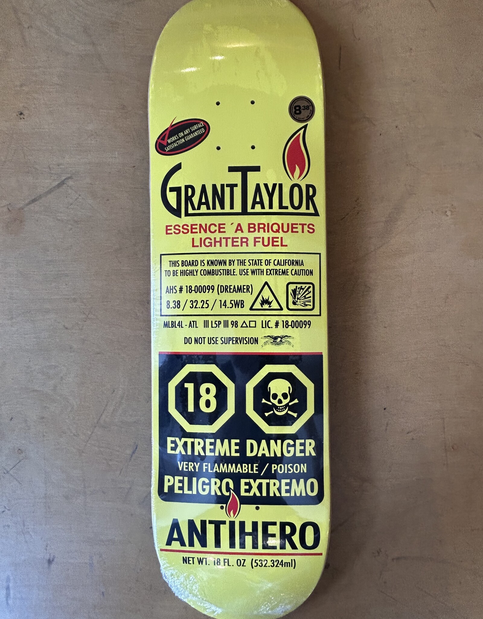 ANTI HERO Grant Taylor Fueled Up Pro Deck - 8.38