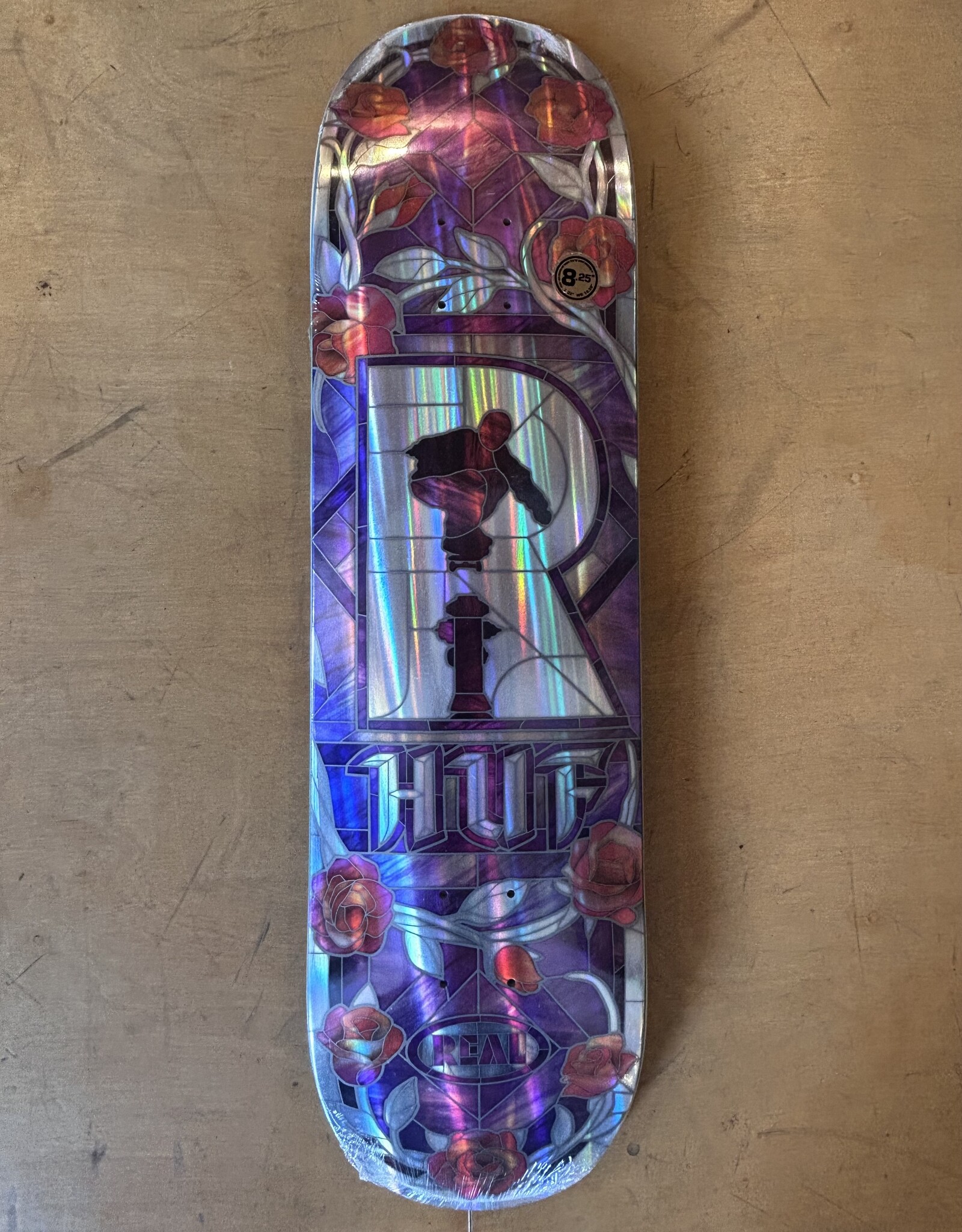 REAL SKATEBOARDS Huf Holographic Rainbow Cathedral Deck - 8.25
