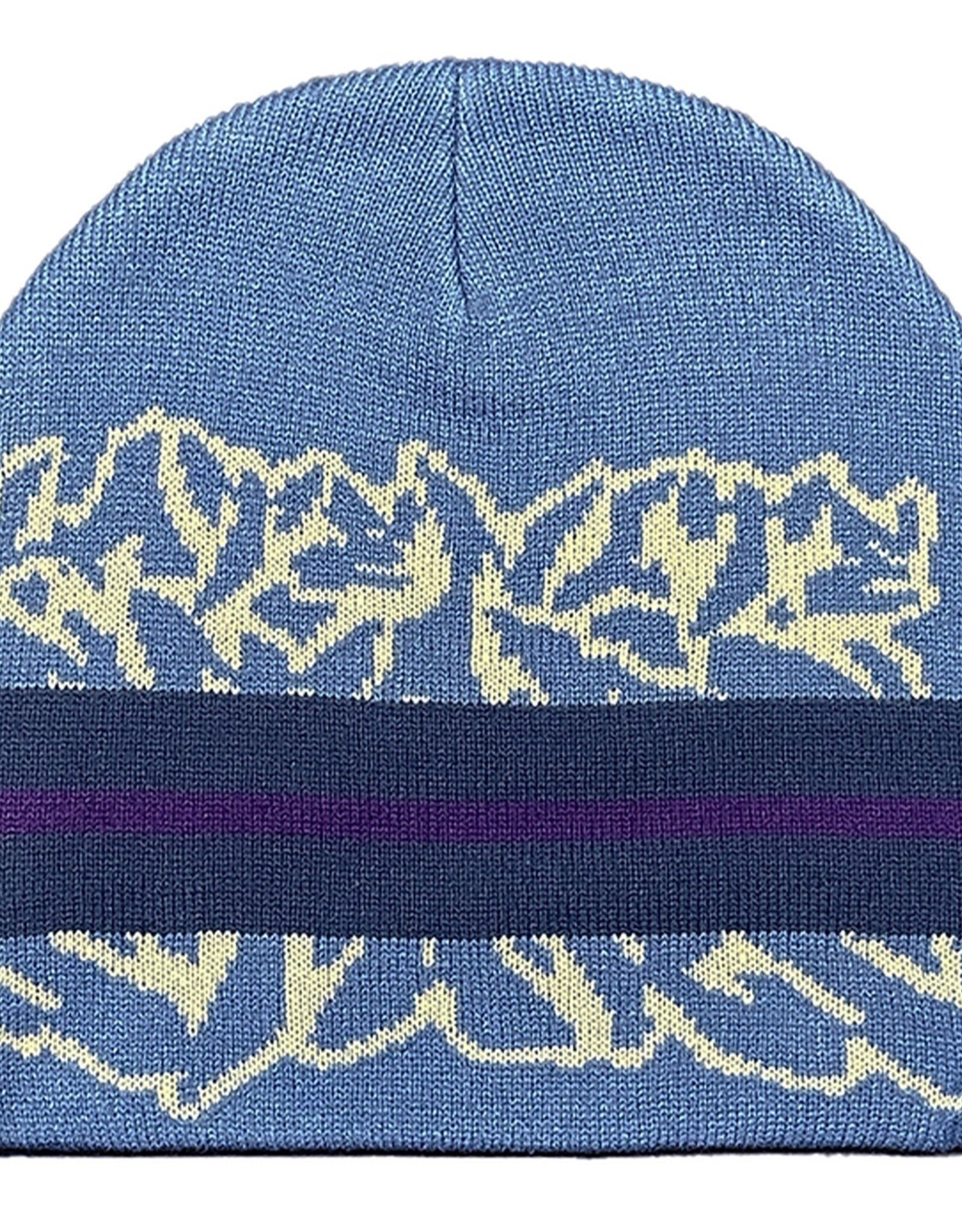LATE NITE STARS Stripe Beanie - Blue
