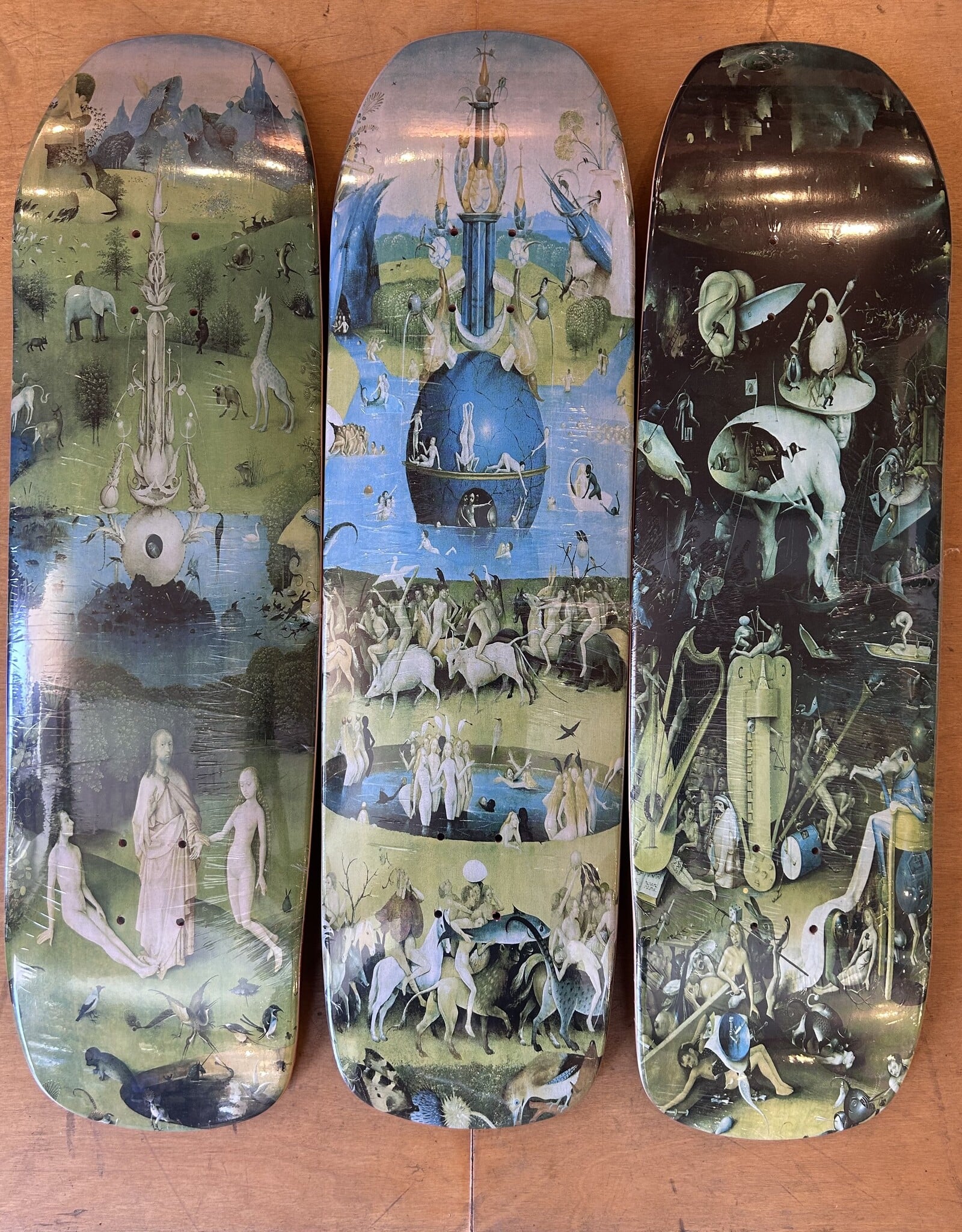 Brujaria Skateboards Hieronymus Bosch Garden of Earthly Delights Deck Triptych - 8.75