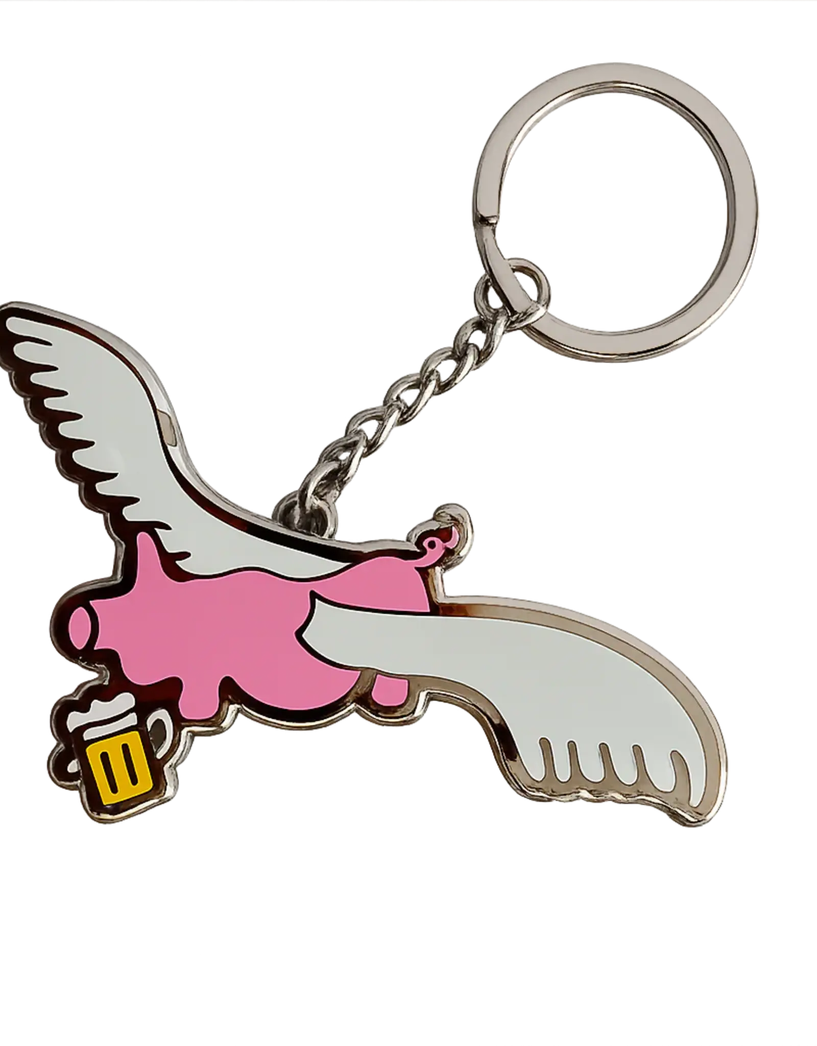 FROG Flying Pig Keychain - Pink