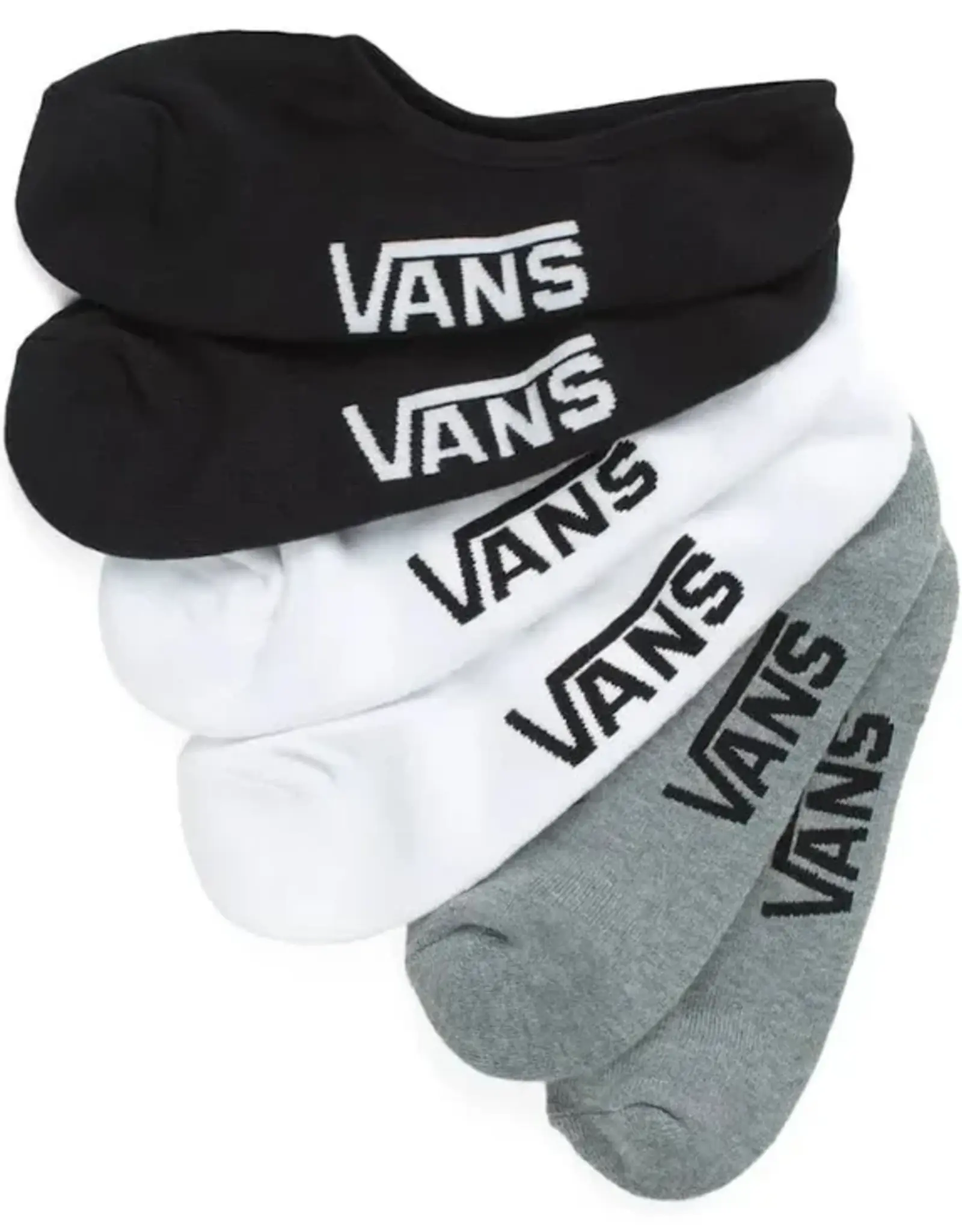 VANS Classic No Show Sock 6 Pack - White / Black / Grey