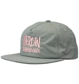 HEROIN Script Nylon Snapback - Grey / Pink