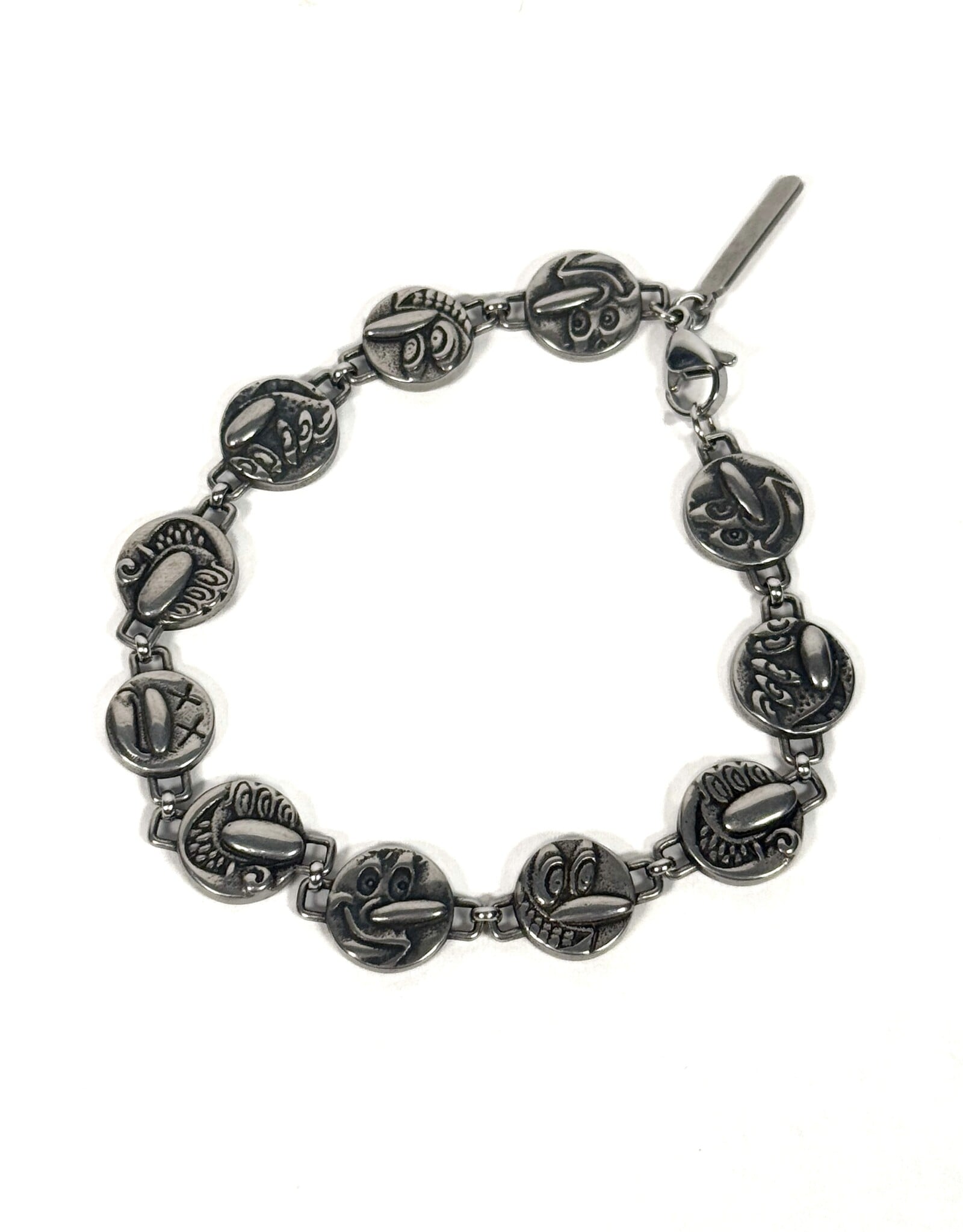 HUF Kenny Scharf Round Guys Charm Bracelet - Silver