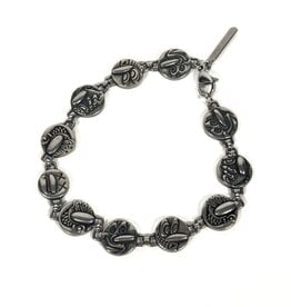 HUF Kenny Scharf Round Guys Charm Bracelet - Silver
