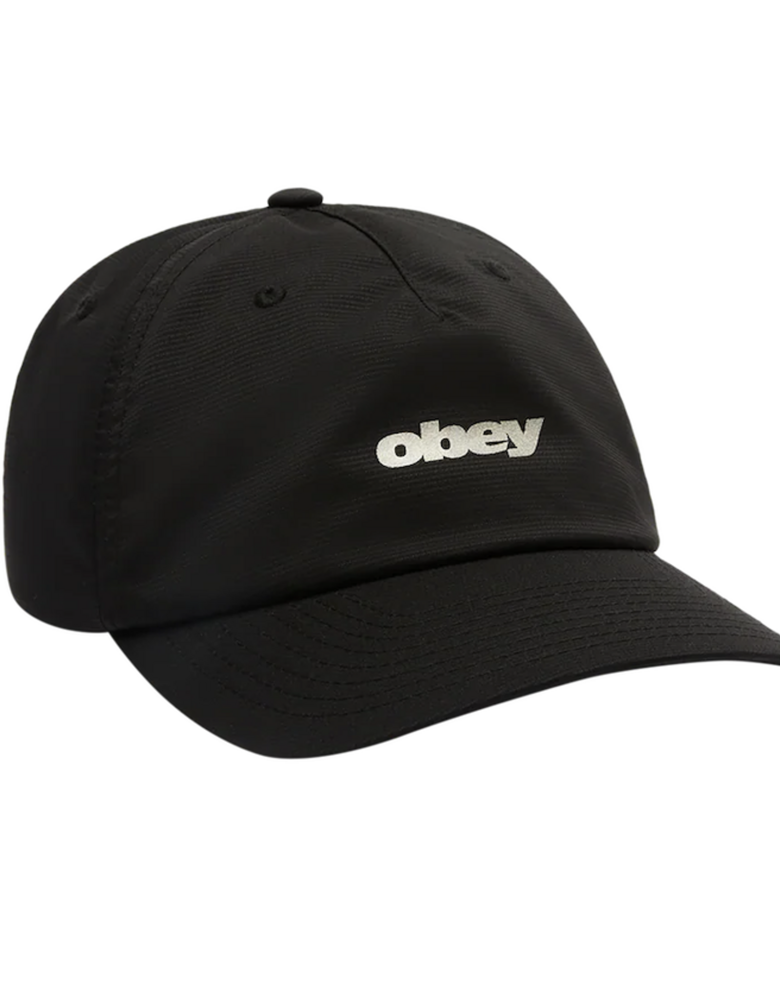 OBEY Stride 5 Panel Strapback Hat - Black