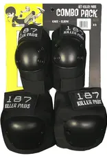 187 Killer Pads Black Elbow / Knee Pad Combo Pack - XS