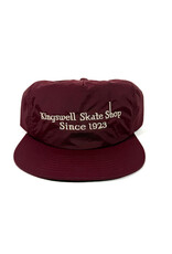 KINGSWELL Letterhead Snapback Surf Hat - Burgandy / White