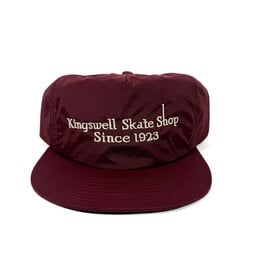 KINGSWELL Letterhead Snapback Surf Hat - Burgandy / White