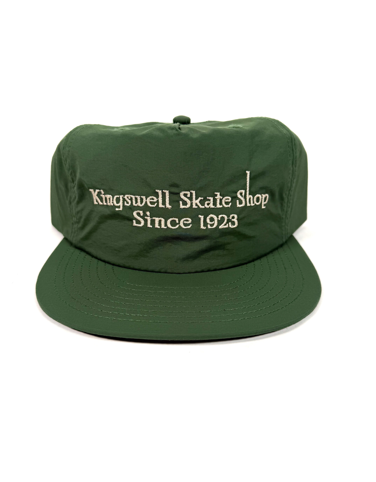 KINGSWELL Letterhead Snapback Surf Hat - Forest Green / White