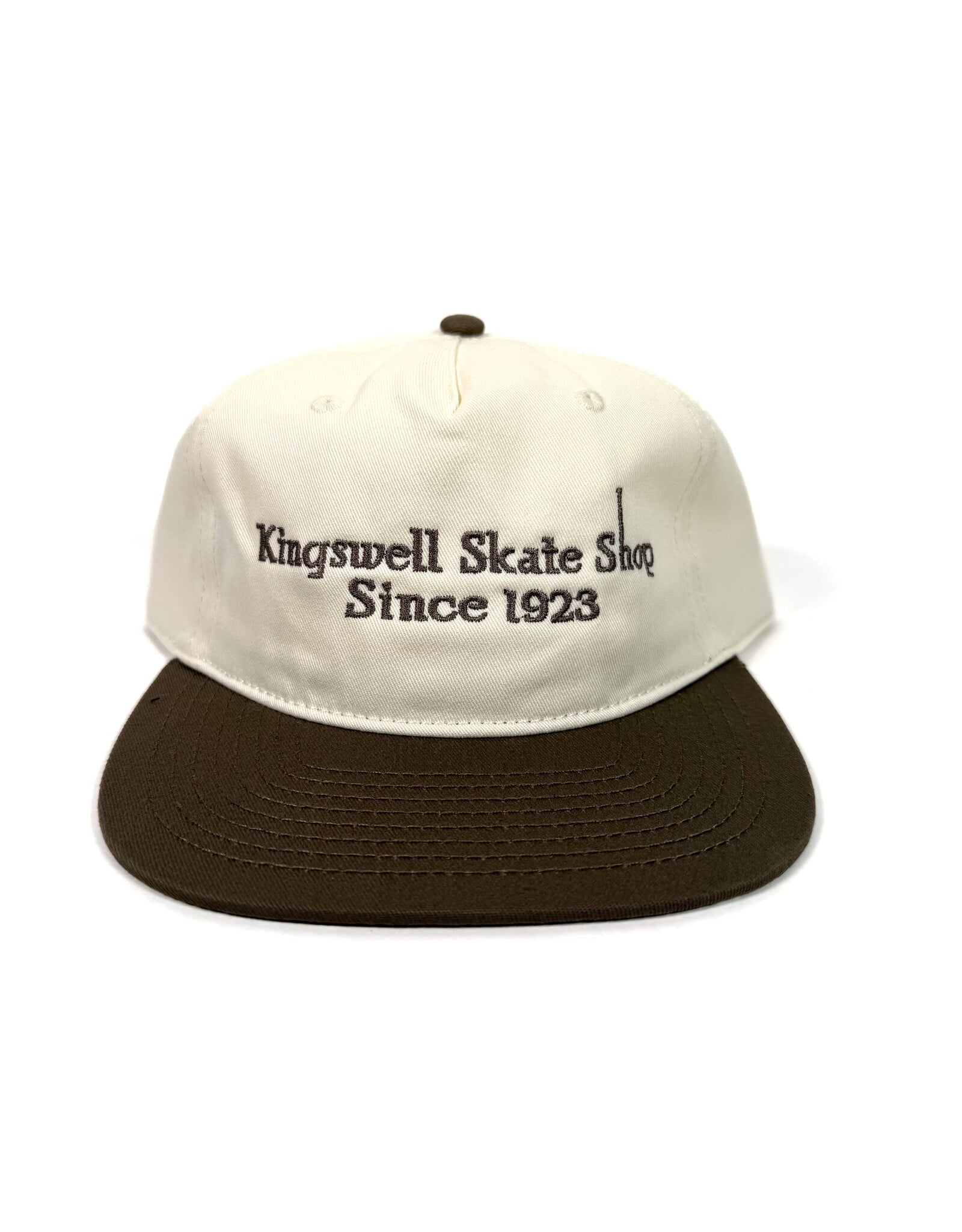 KINGSWELL Letterhead 2 Tone 5 Panel Snapback Hat - Army Green / White
