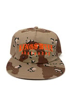 KINGSWELL Meza Script 6 Panel Snapback Hat - Desert Camo / Orange