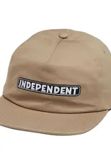 INDEPENDENT Bar Logo Unstructured Snapback Hat - Khaki