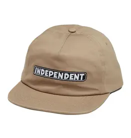 INDEPENDENT Bar Logo Unstructured Snapback Hat - Khaki