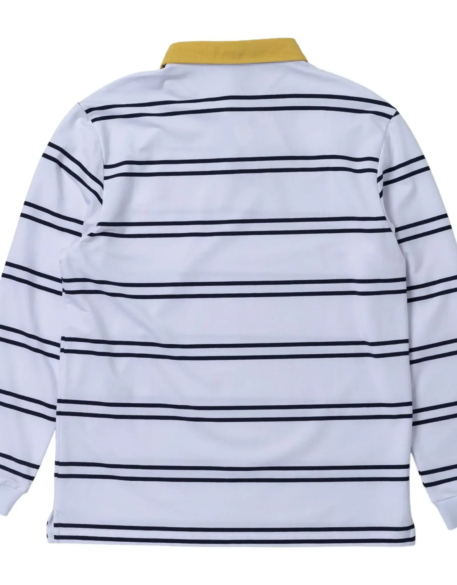 KROOKED Sun Heart L/S Rugby Polo - White / Navy