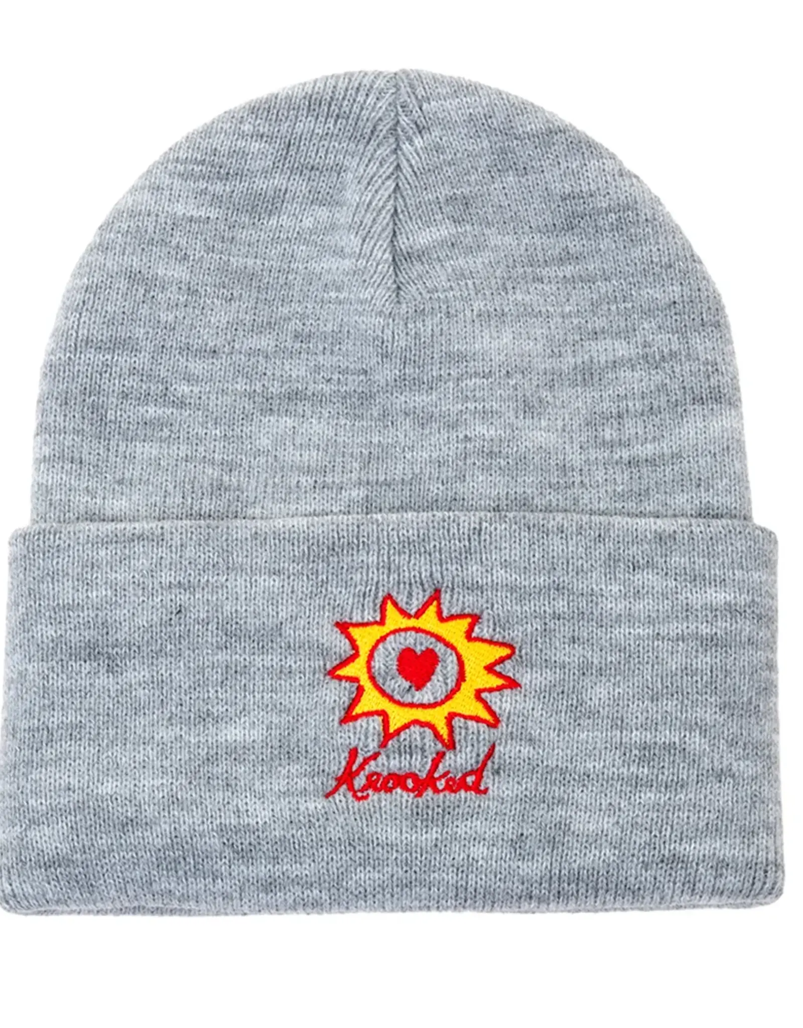 KROOKED Sun Heart Cuff Beanie - Grey