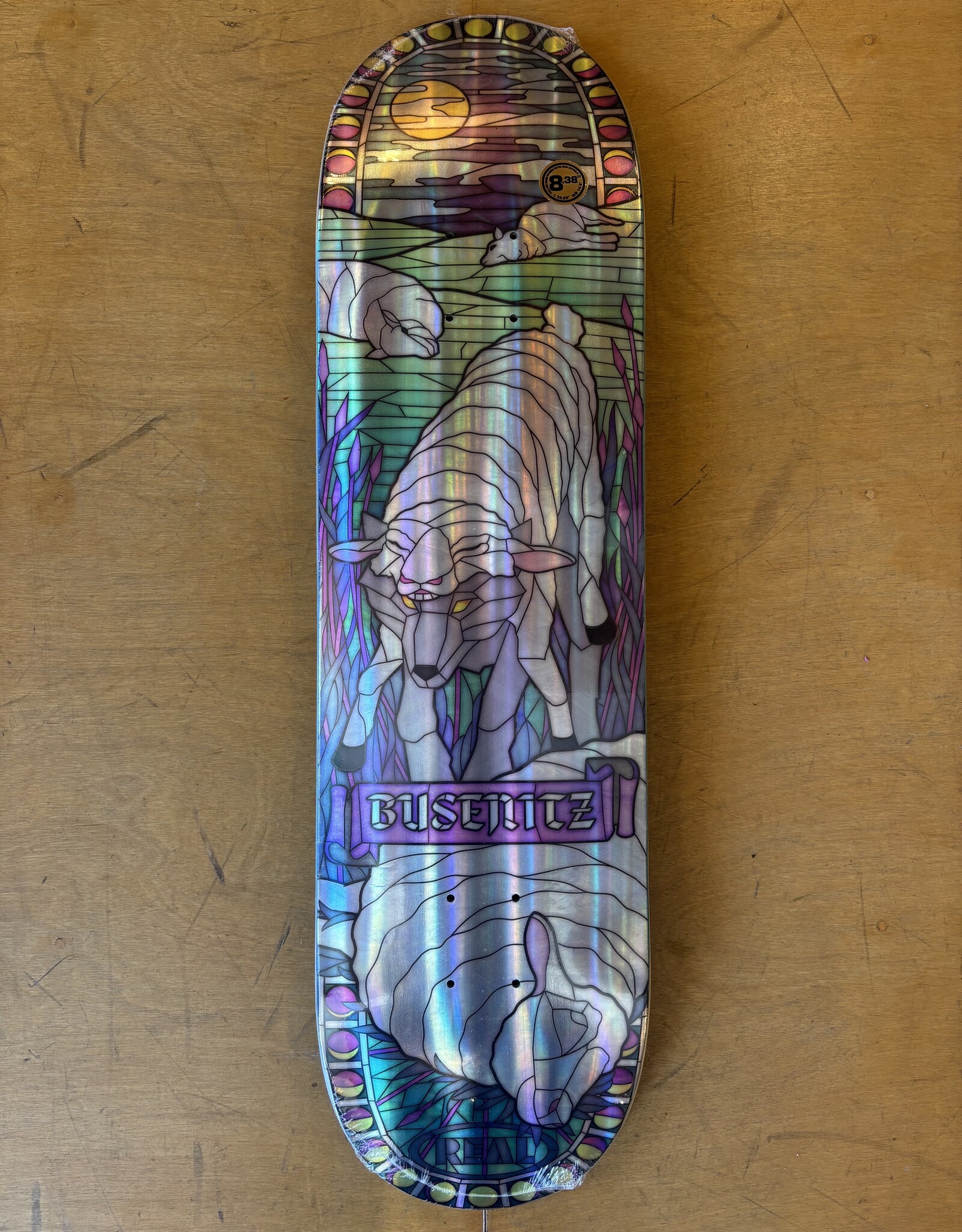 REAL SKATEBOARDS Busenitz Holo Cathedral Pro Deck - 8.38