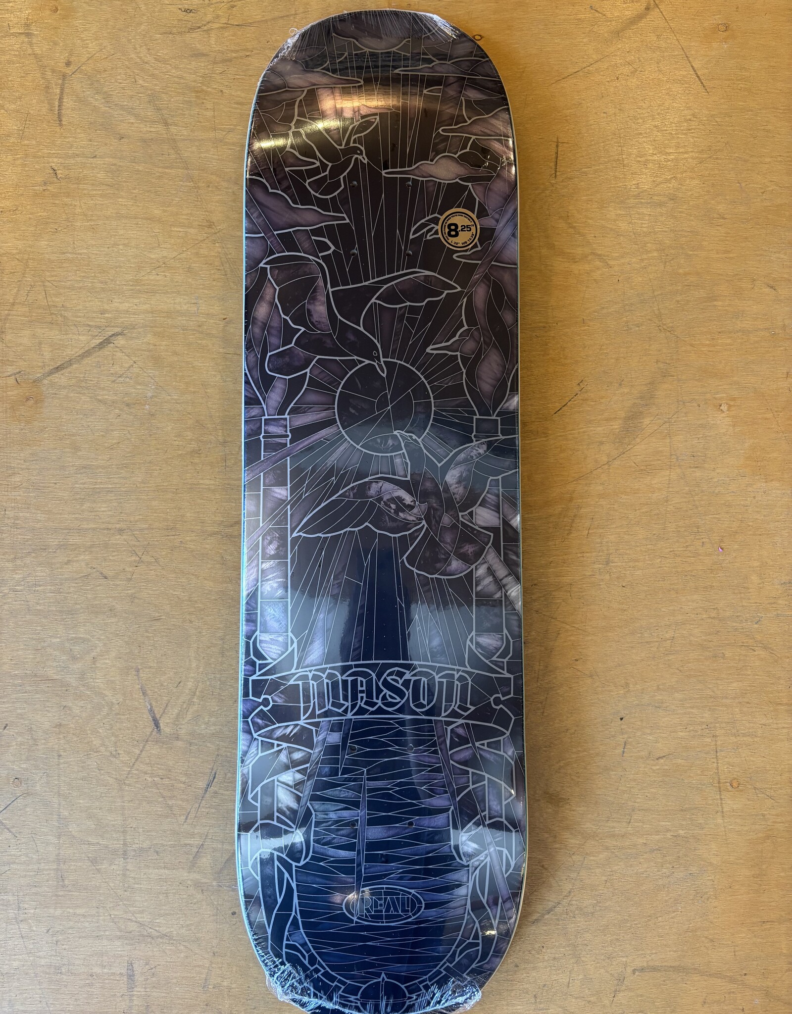 REAL SKATEBOARDS Mason Black Sun Cathedral Pro Deck - 8.25