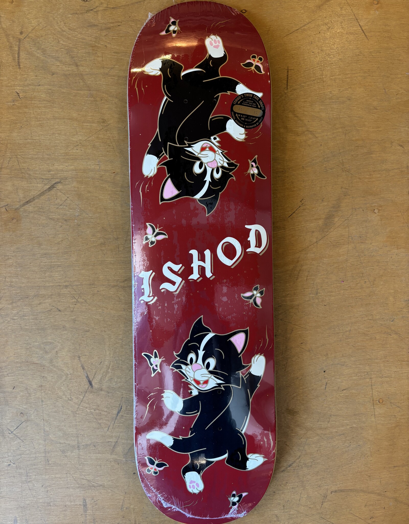 REAL SKATEBOARDS Ishod Wair Kitten Scratch Twin Tail Pro Deck - All Sizes