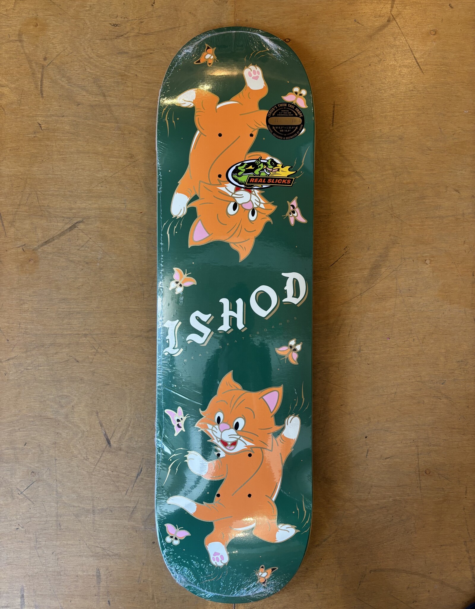 REAL SKATEBOARDS Ishod Wair Kitten Scratch Twin Tail Pro Deck - All Sizes