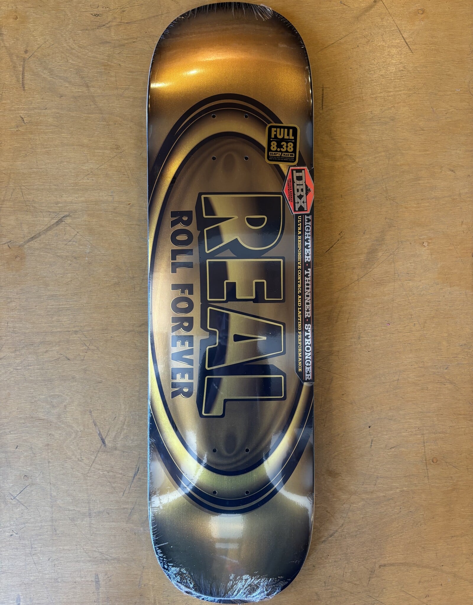 REAL SKATEBOARDS DBX Yellow Oval Team Deck - 8.38
