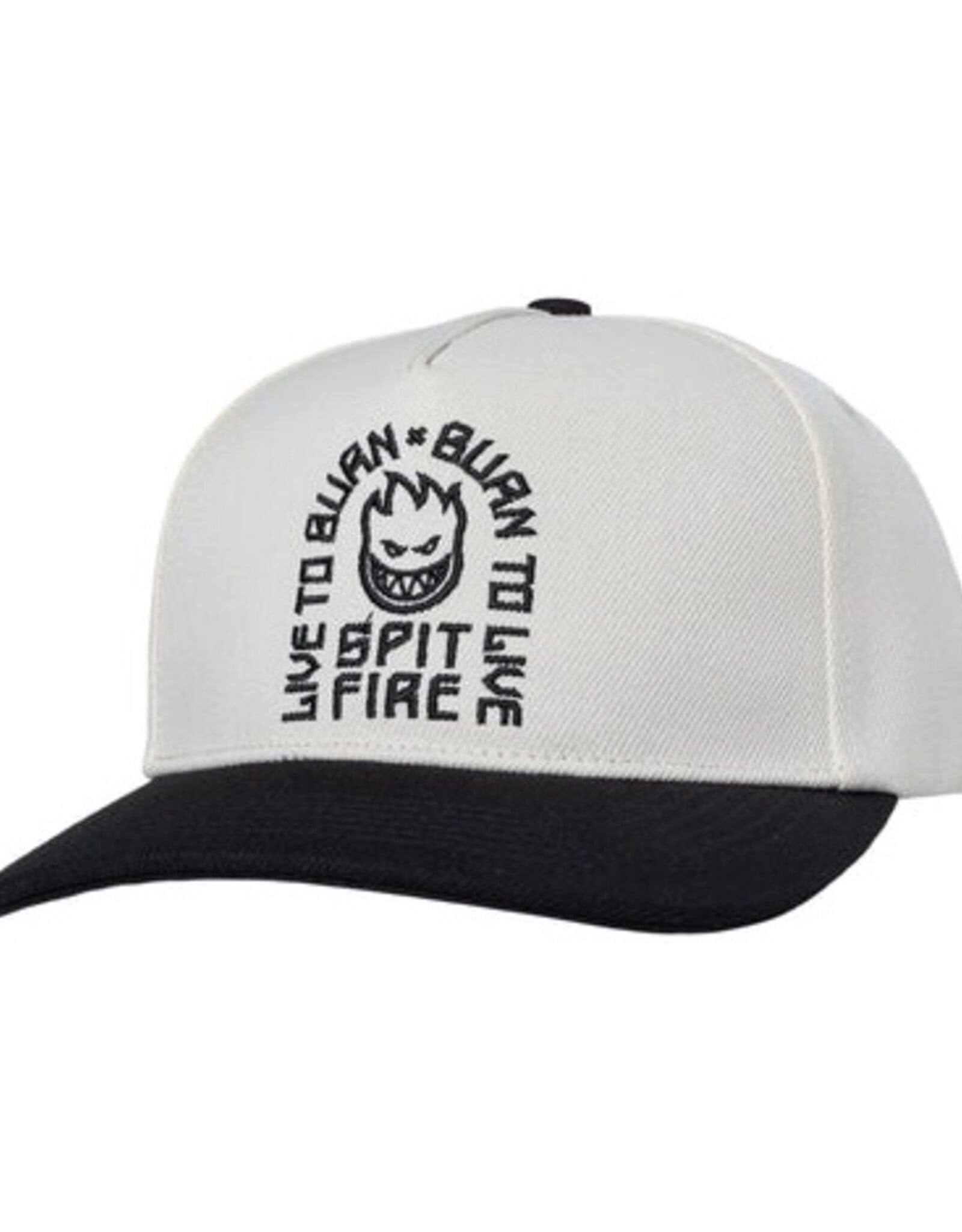 SPITFIRE Live To Burn Arch Snapback Hat - Off White