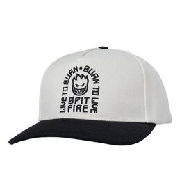 SPITFIRE Live To Burn Arch Snapback Hat - Off White