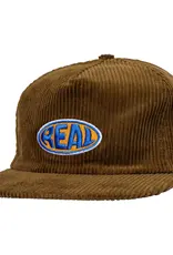 REAL SKATEBOARDS Bubble Oval Snapback Cord Hat - Brown