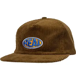 REAL SKATEBOARDS Bubble Oval Snapback Cord Hat - Brown