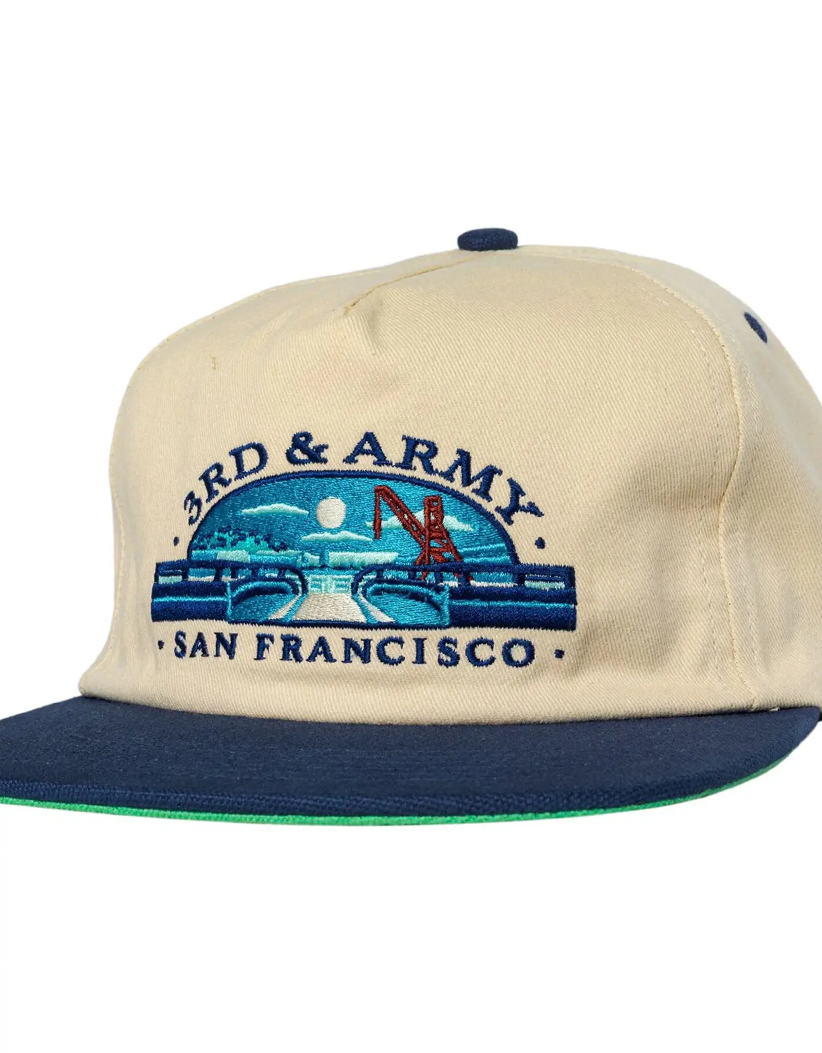 REAL SKATEBOARDS 3rd & Army Snapback Hat - Natural / Blue