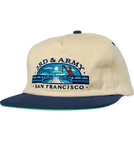 REAL SKATEBOARDS 3rd & Army Snapback Hat - Natural / Blue