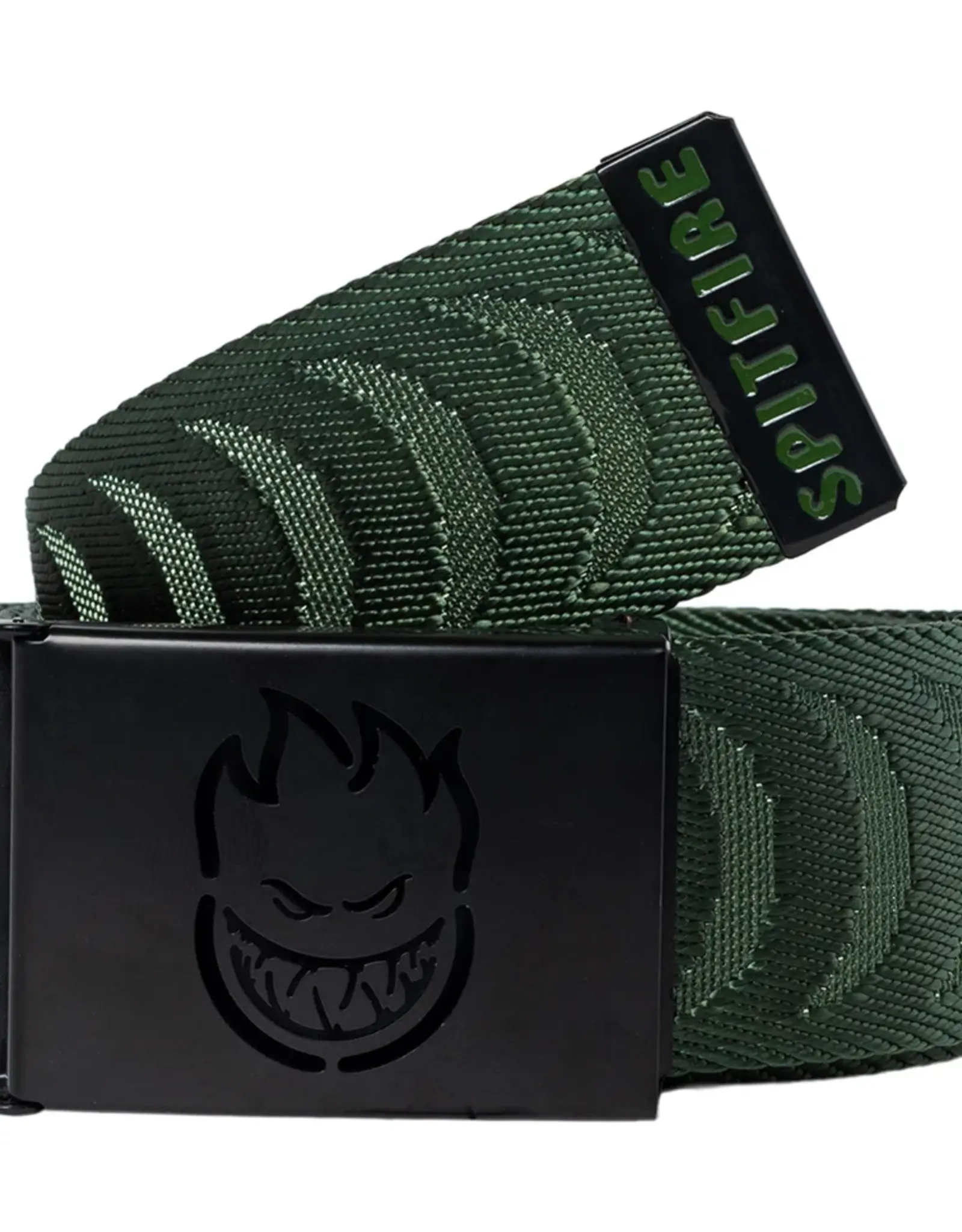SPITFIRE Bighead Cutout Jacquard Web Belt - Olive / Black