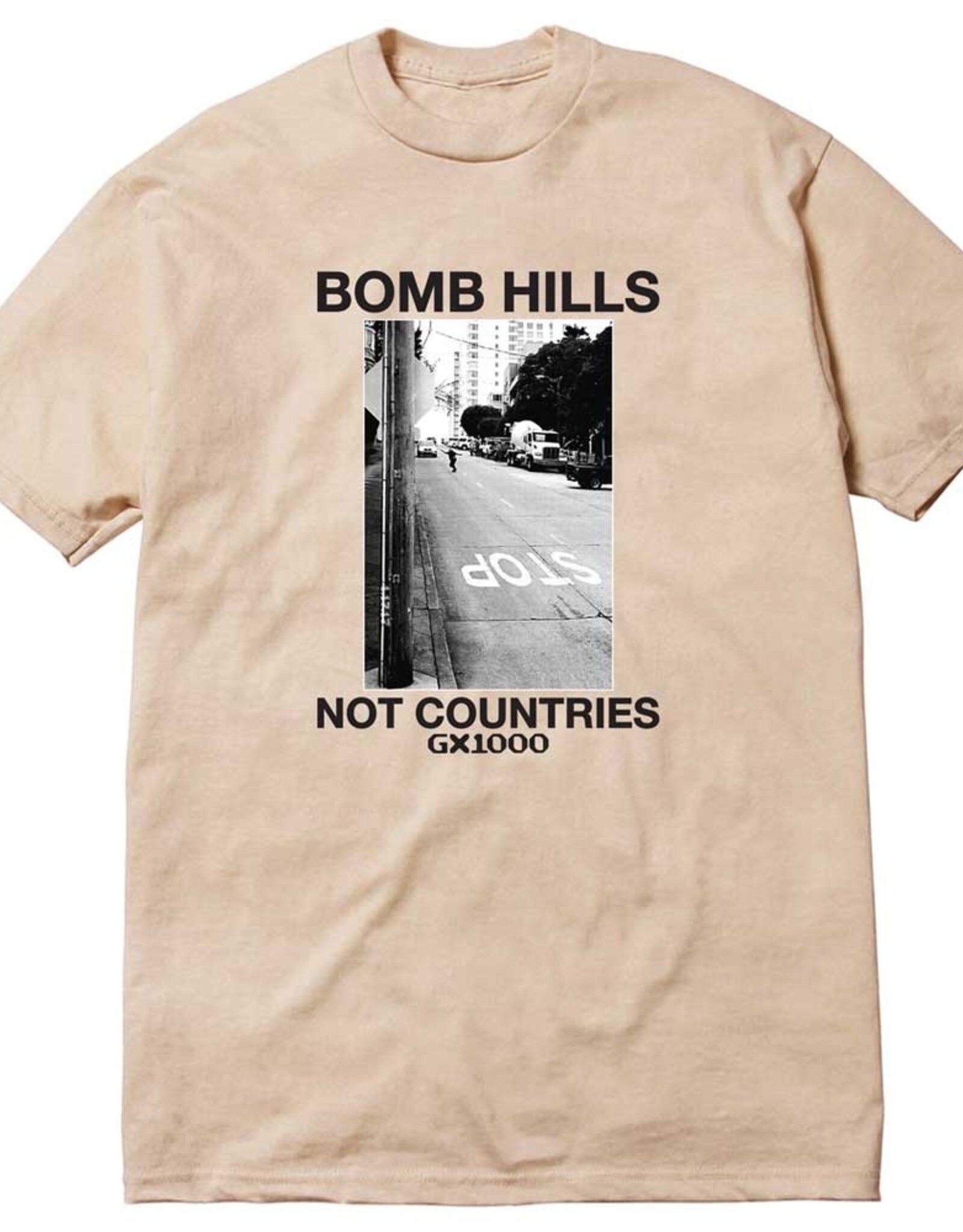 GX1000 Bomb Hills Not Countries Tee- Sand/Black