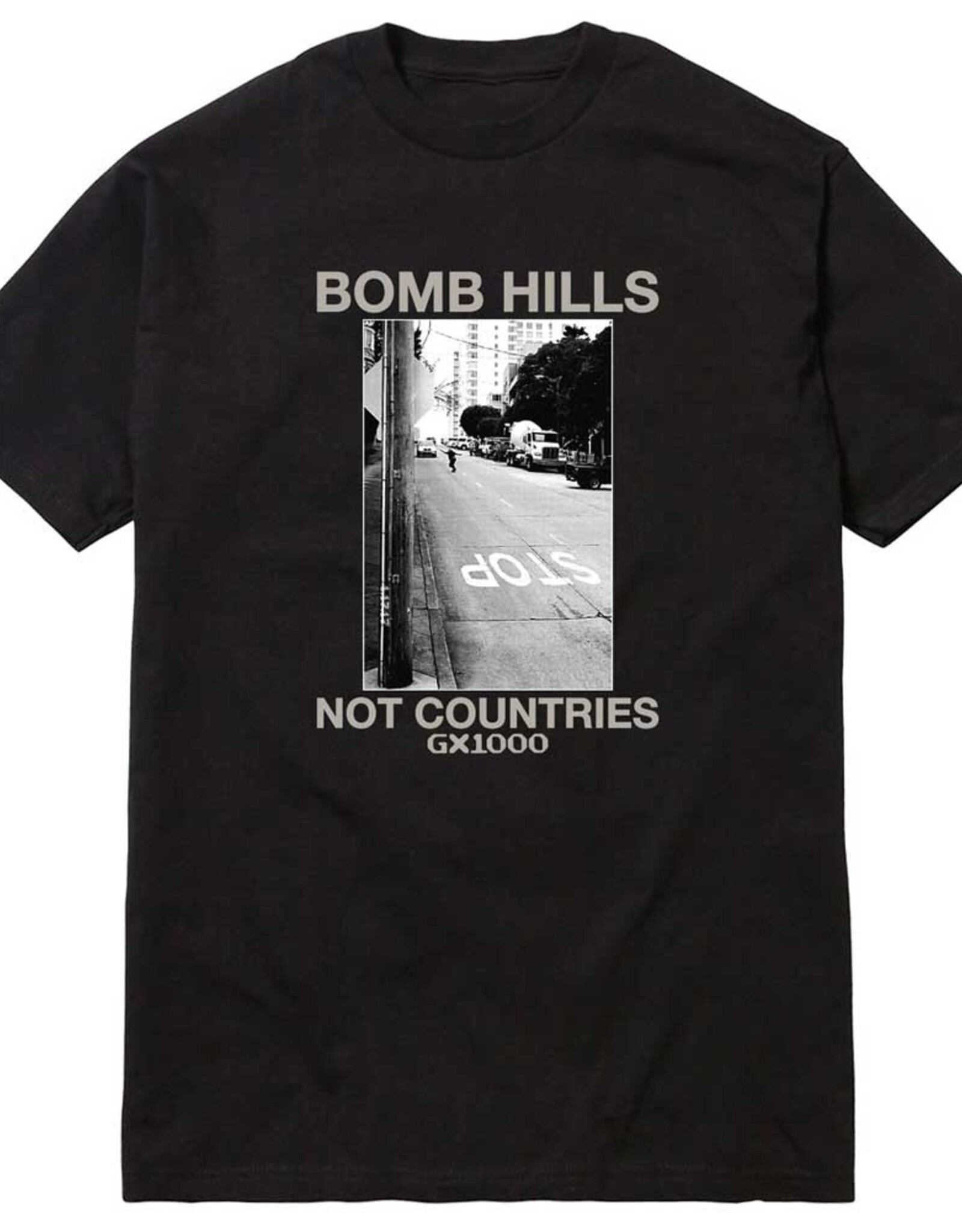 GX1000 Bomb Hills Not Countries Tee - Black/Grey