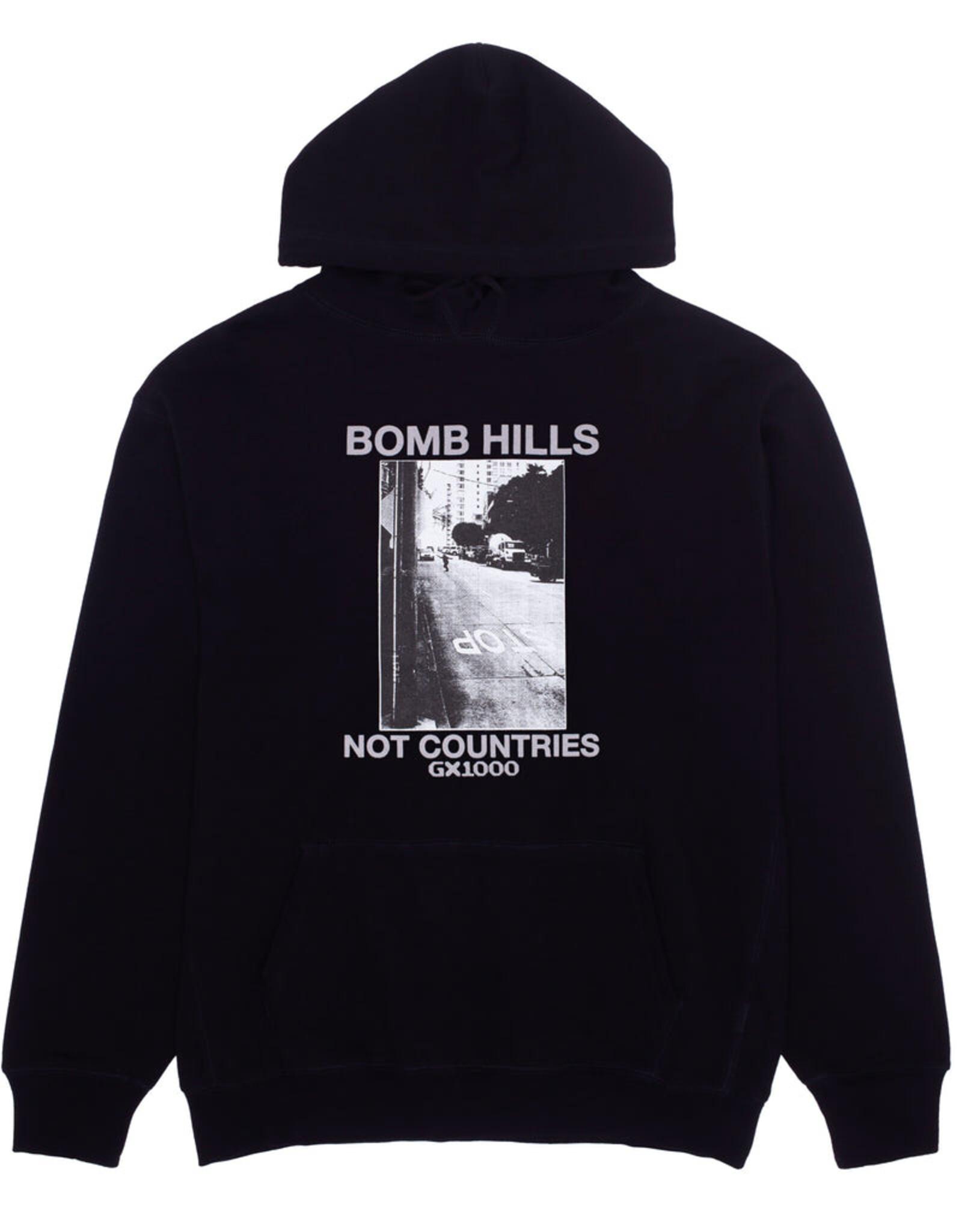 GX1000 Bomb Hills Not Countries Hoodie - Black/Grey
