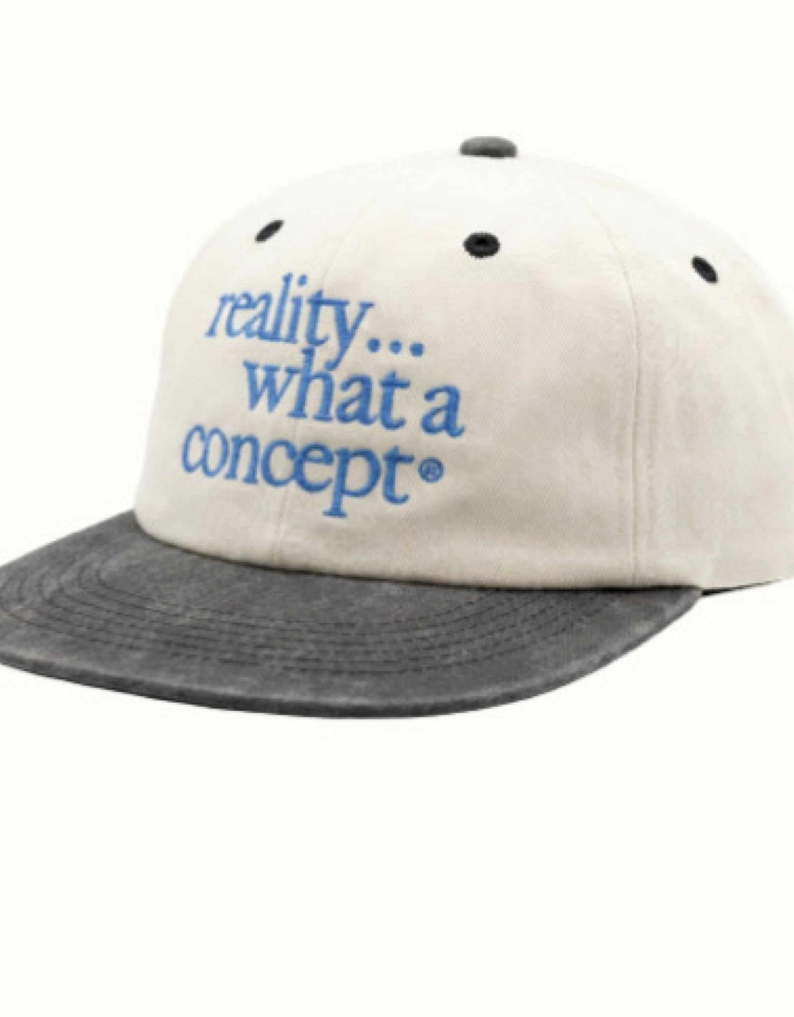 LESS THAN LOCAL Concept of Reality Strapback Hat - White / Washed Black
