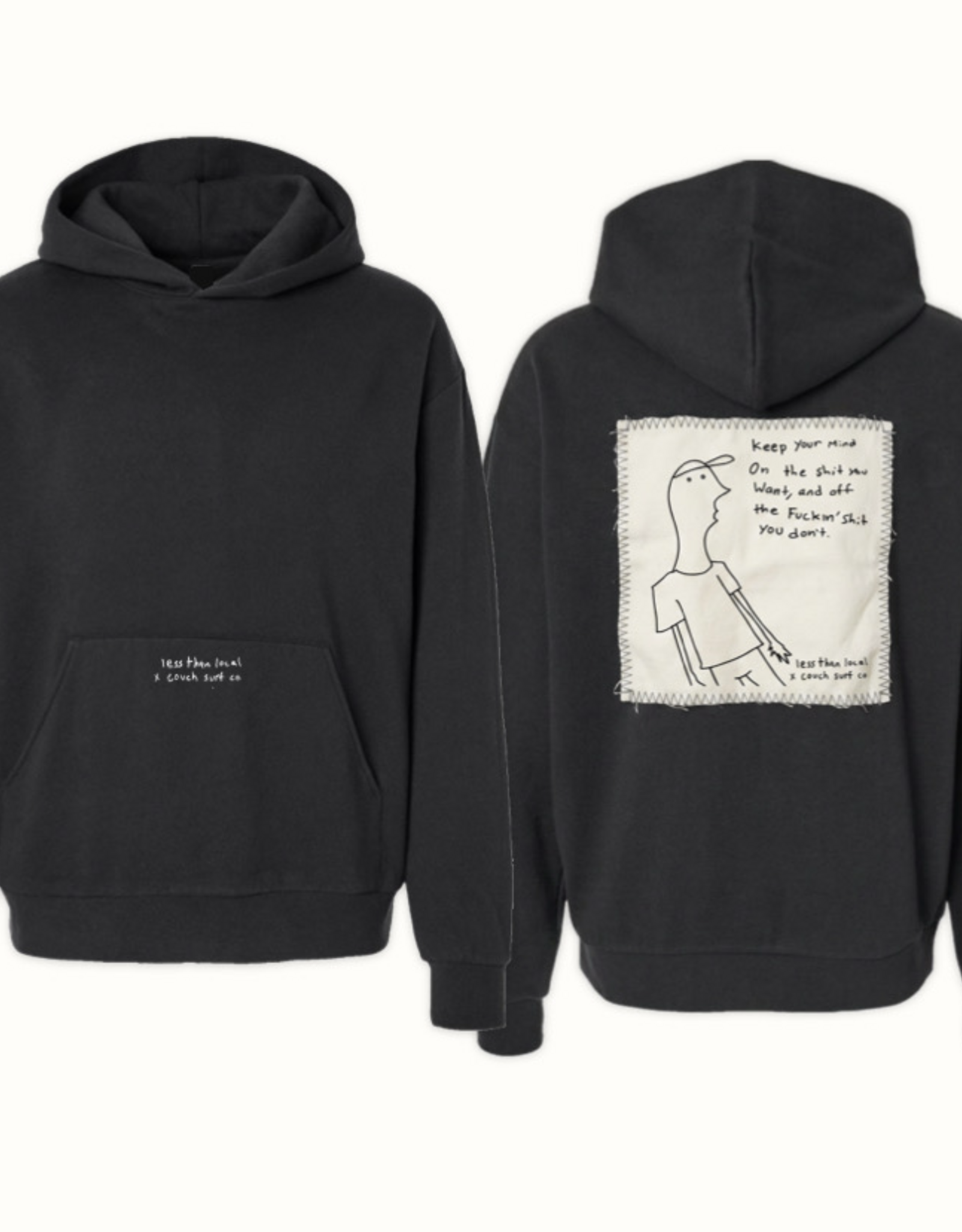 LESS THAN LOCAL Positive Mind Attitude Hoodie - Black