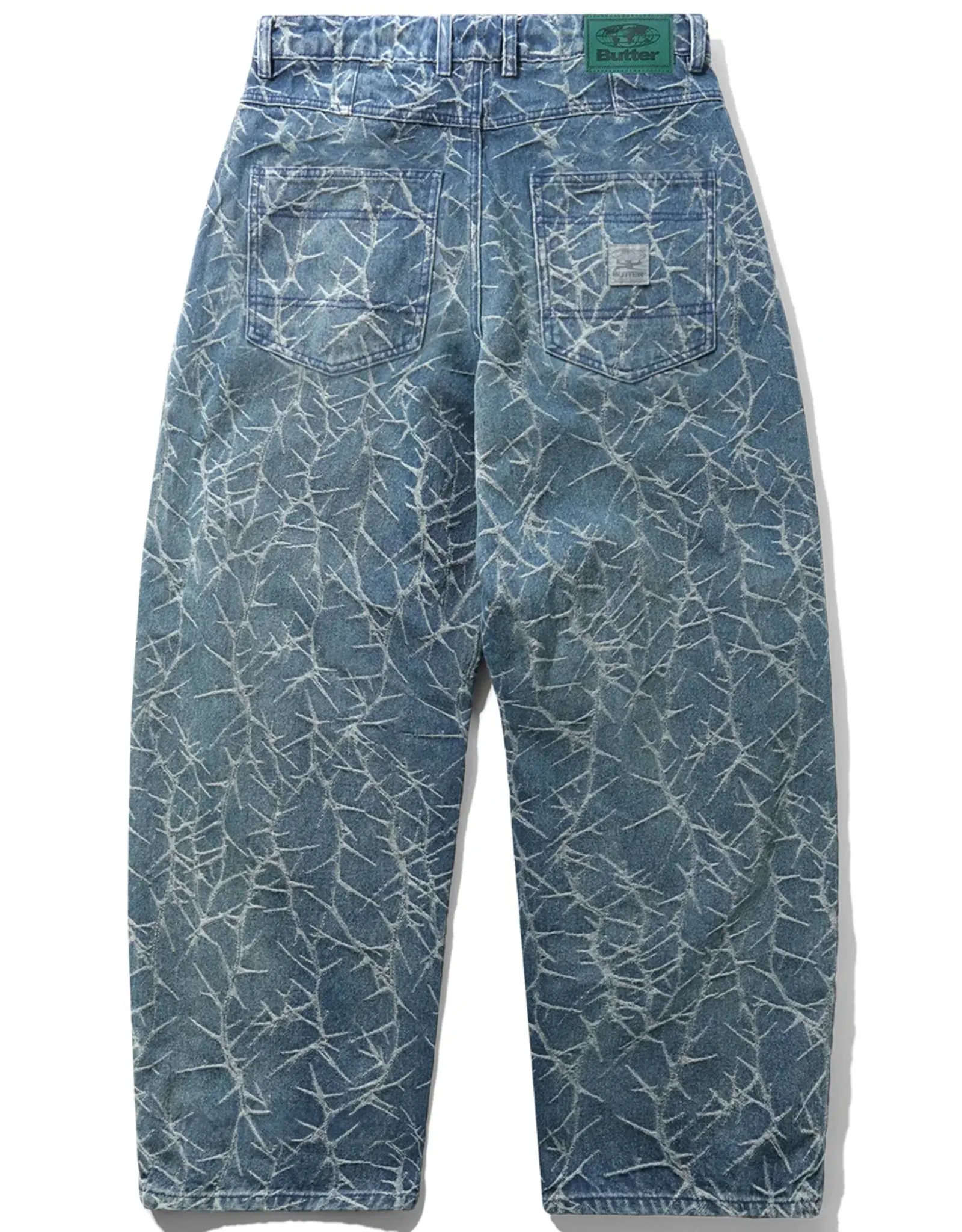 BUTTER GOODS Thorn Camo Wide Cut Jeans - Washed Indigo