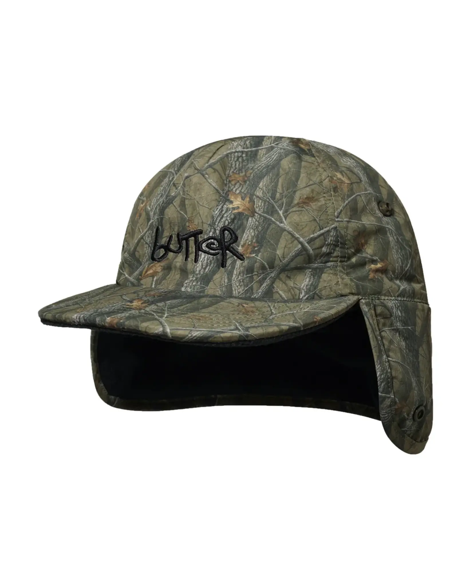 BUTTER GOODS Polartec Reversible Trapper Cap - Forest Camo / Navy