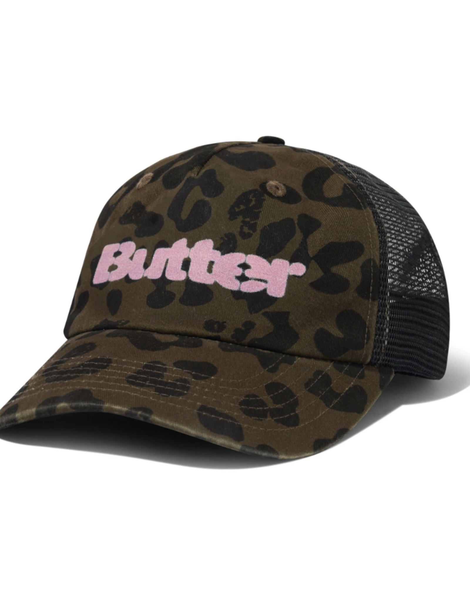 BUTTER GOODS Stencil Trucker Cap - Leopard