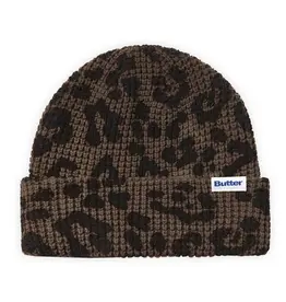 BUTTER GOODS Distress Waffle Beanie - Leopard