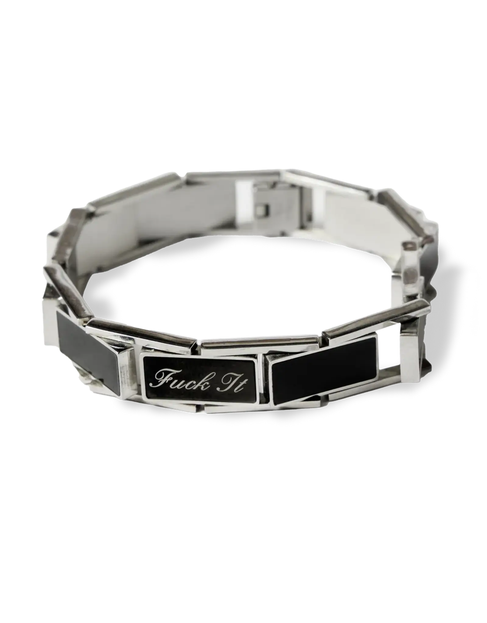 HUF Fuck It Enamel Link Bracelet - Silver