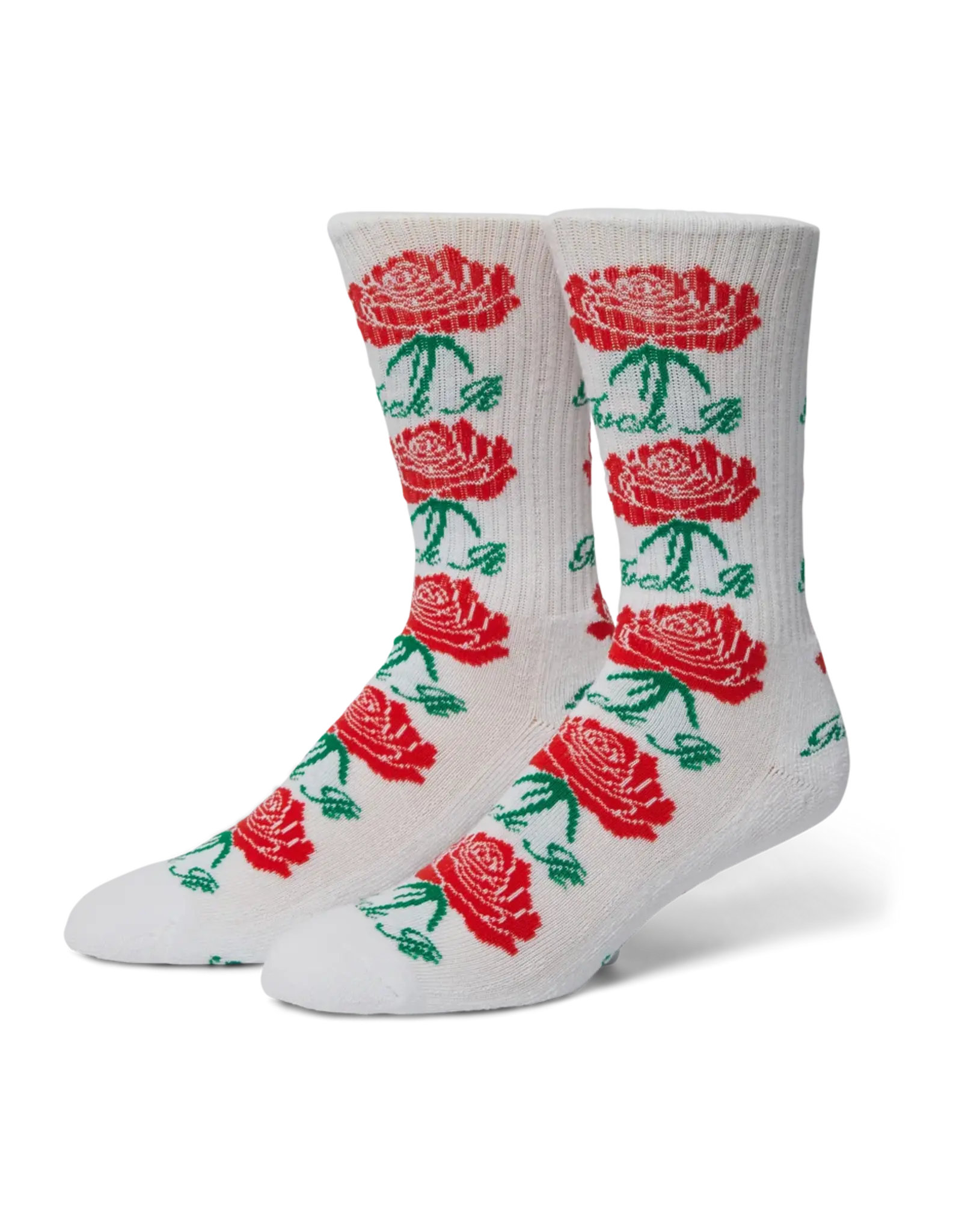 HUF Fuck It Rose Crew Sock - White
