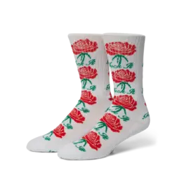 HUF Fuck It Rose Crew Sock - White