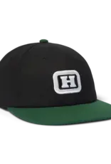 HUF Serif H 6 Panel Snapback Hat - Black