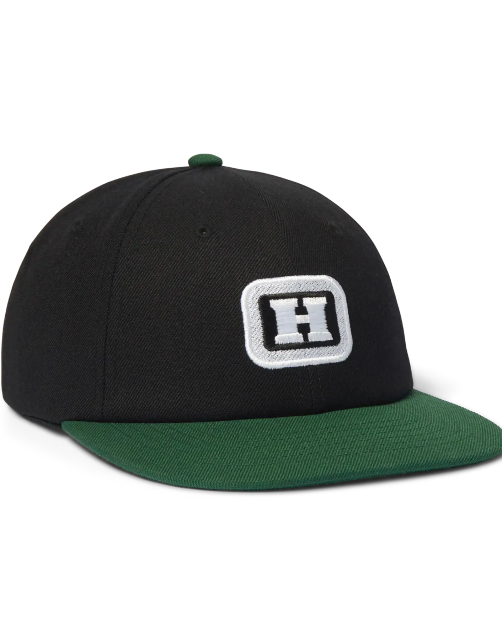 HUF Serif H 6 Panel Snapback Hat - Black
