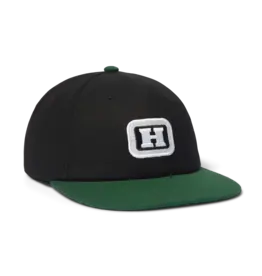 HUF Serif H 6 Panel Snapback Hat - Black